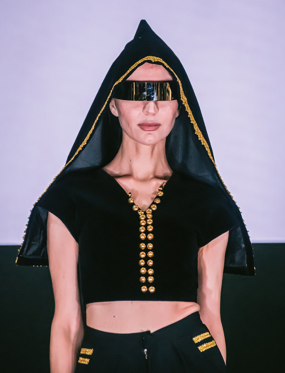 Basic Black & Gold Top (Top Only)