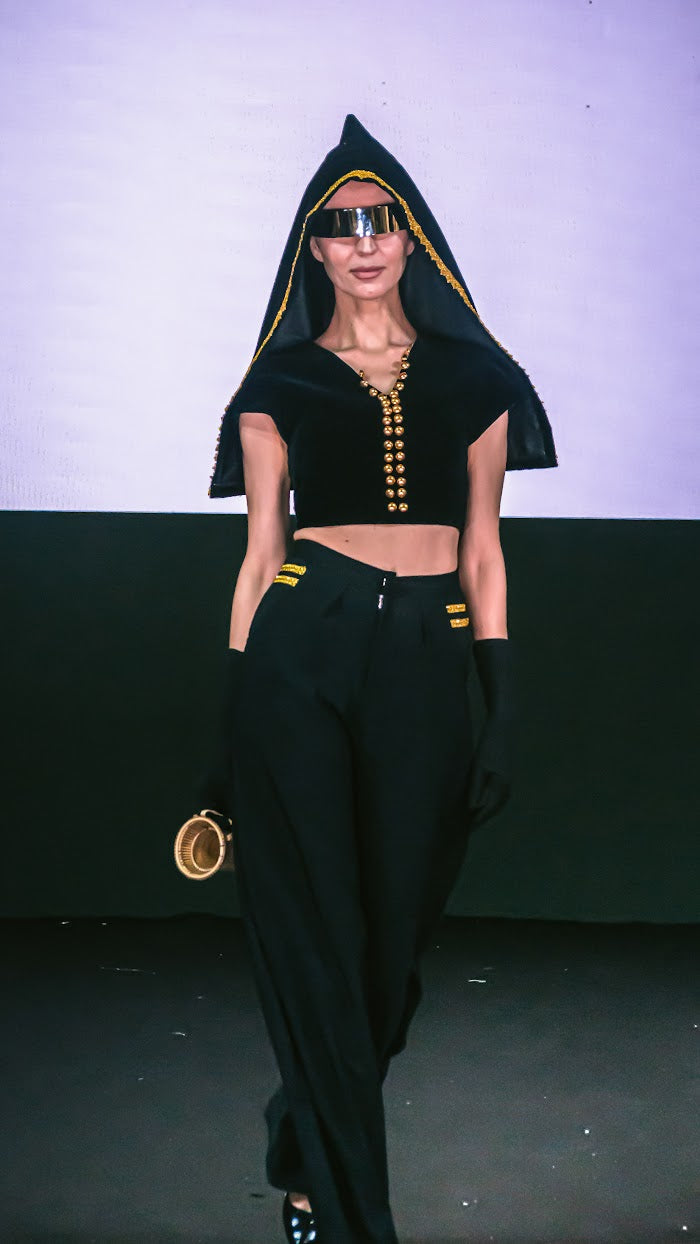 Basic Black & Gold Top (Top Only)